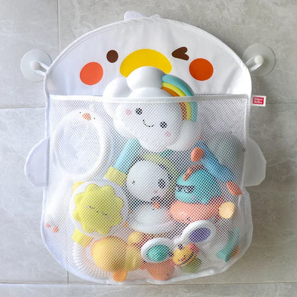 Kids Tidy Organizer Storage Suction Bathroom Bathtub Doll Hanging Bag  Dinosaur Animal Baby Bath Toys Basket Mesh Bag Water Toys