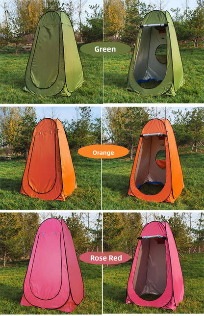 خيمة استحمام خارجية محمولة، خيمة طاقة سميكة، مرحاض متنقل، غرفة تغيير الملابس، عزل حراري، كاميرا، معدات سفر