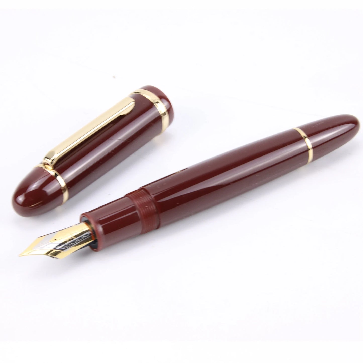 JinHao X159 Acrylic Black Fountain Pen Metal Clip Extended Fine Nib F 0.5mm for business office and school stationery gifts