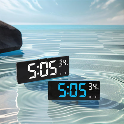 Digital Alarm Clock Travel Clock with Temperature Table Clock Large Display for Bedroom Office Kitchen Home Decoration