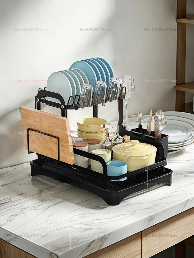 Kitchen utensil storage rack, multifunctional drainage rack on the countertop, convenient for storing utensils in the kitchen
