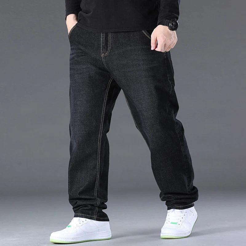 Men Light Luxury Elastic force loose Fit Pants Comfortable Soft Business Fashion ventilate Casual Denim Trousers Male Clothing