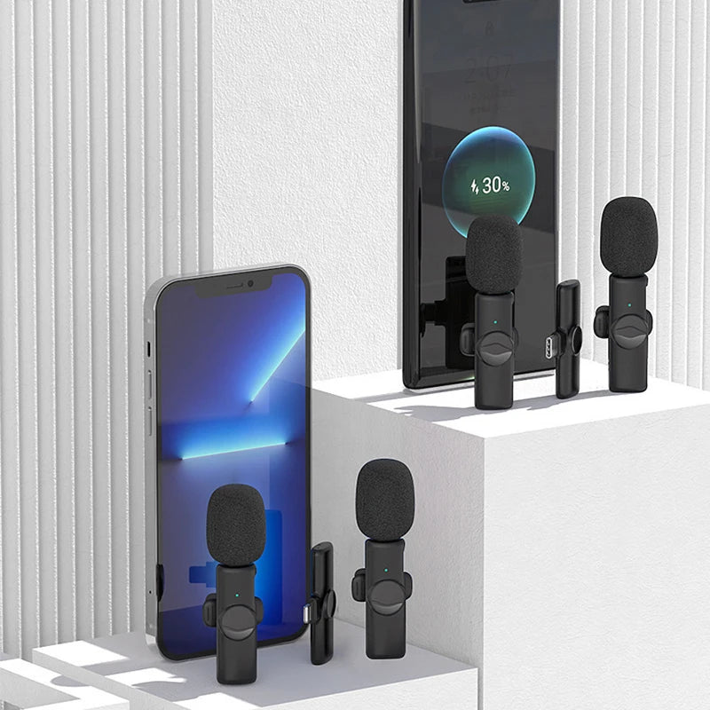 Professional Wireless Lavalier Microphone for iPhone iPad Laptop Android Live Gaming Video Recording Interview Business Mic