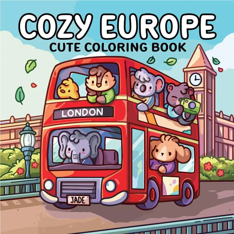 Lovely London Coloring Book: London themed scenes. Enter the illustrated world explored by bus, a creative and enjoyable choice