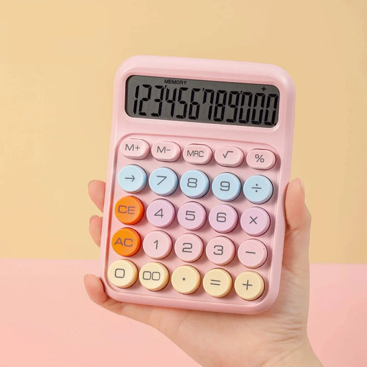 1pc candy color calculator, with large LCD screen, calculator button, calculator office or school, flexible keyboard calculator