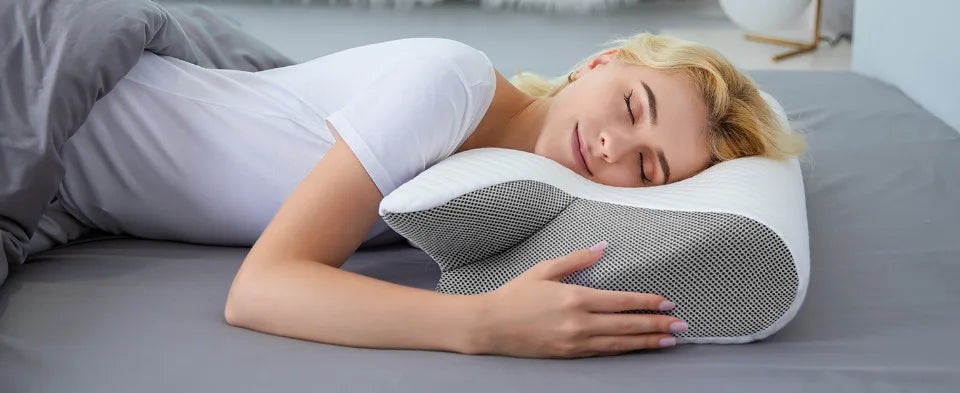 1pc Memory Foam Cervical Pillow Fast Rebound Memory Sleeping Pillows 2in1 Ergonomic Orthopedic Pillow for Neck Pain Neck Pillow