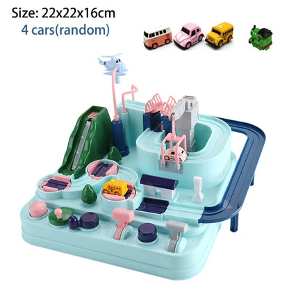 Car Train Track Sets Racing Rail Model Educational Toys Children Adventure Game Mechanical Interactive Animals Space Rocket Toy