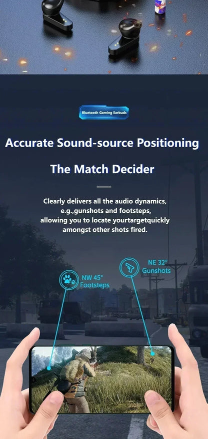New TWS Gaming Earbuds Wireless Bluetooth Earphones With Mic  9D Stereo Music HiFi Headset For Gamer apply to smartphones