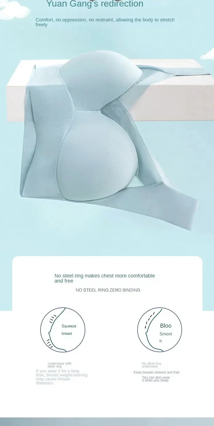 Soft Support Seamless Underwear Comfortable Gathering No Steel Ring Collection Light Thin Breathable Bra Style
