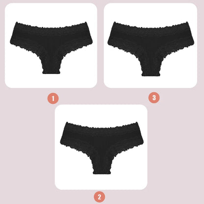 3/5PCS Lace Seamless Cotton Panties Ribbed Brazilian Pants Low Waist Women Panties Breathable Girls Underwear Plus Size Lingerie