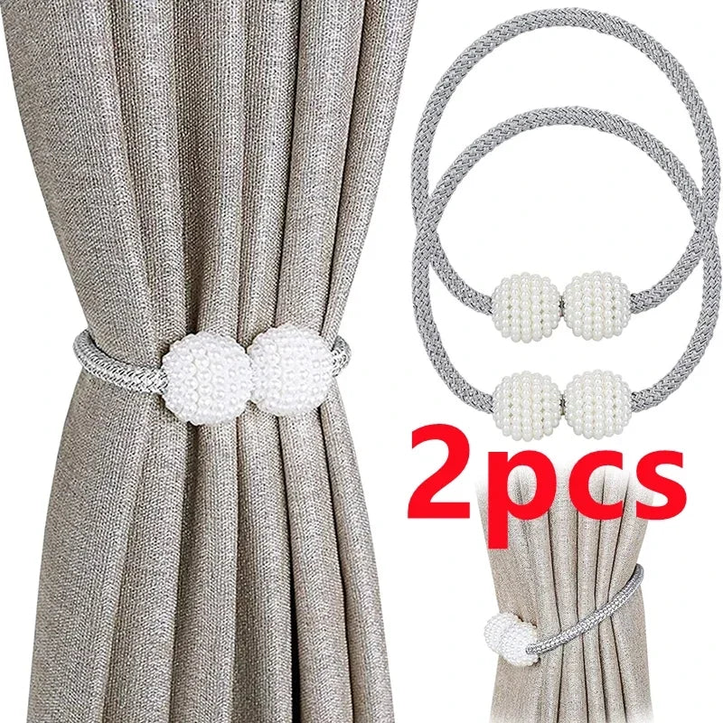 1pcs-2PCS New curtain buckle, curtain strap, pearl buckle design, no drilling installation, curtain tie rope