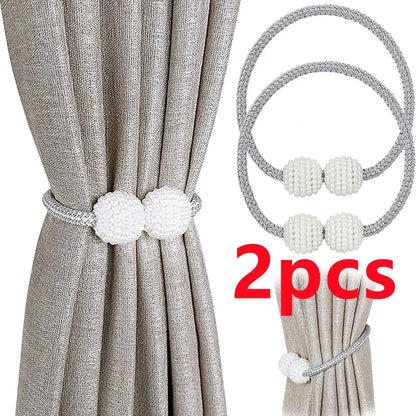 1pcs-2PCS New curtain buckle, curtain strap, pearl buckle design, no drilling installation, curtain tie rope