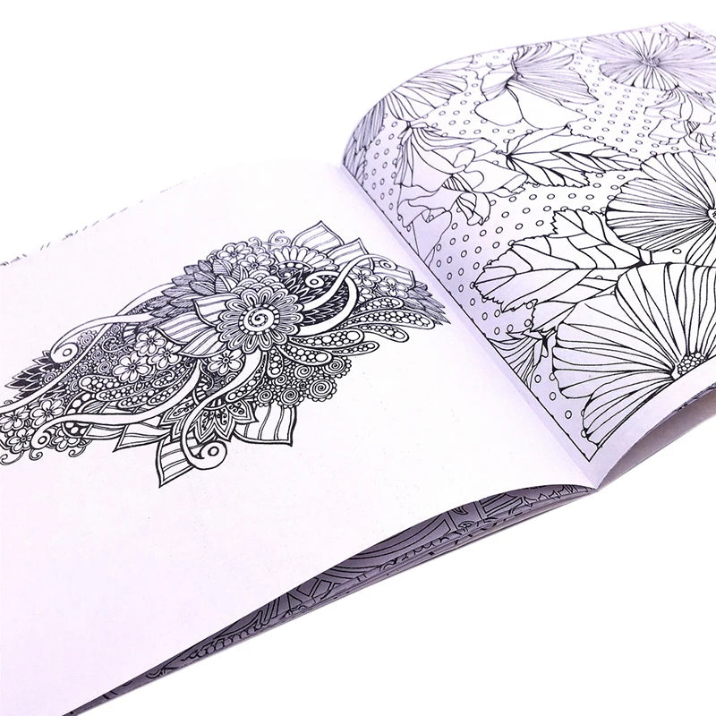 1 Books Mandalas Flower Coloring Book For Children Adult Relieve Stress Kill Time Graffiti Painting Drawing Art Book Stationerys