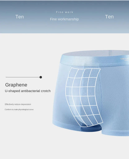 4pcs Boxer Shorts Men's Ice Silk Underwear Cool Underpants Breathable Sexy Thin Panties U Convex Lingerie Wholesale Lots L-6XL