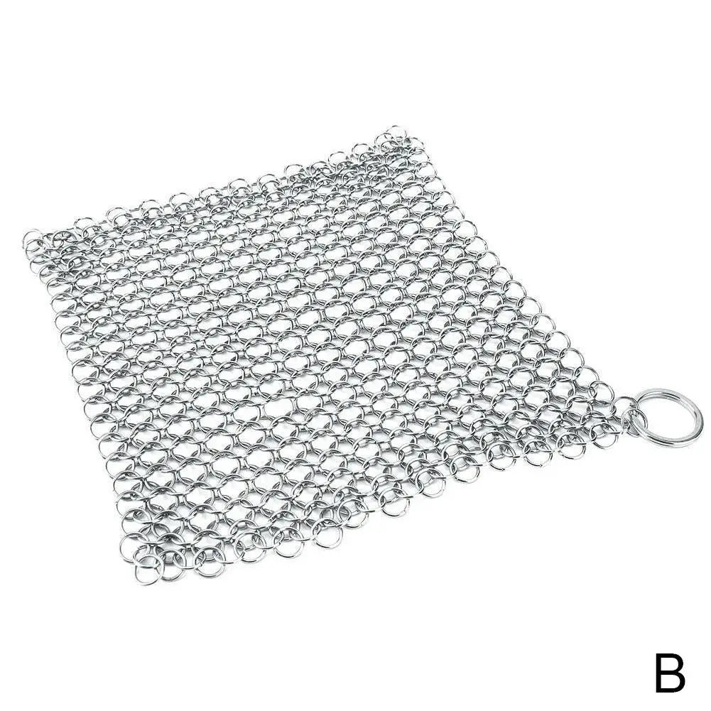 Kitchen Cleaning Ring Stainless Steel Cleaner Chainmail Scrubber Brush Pan Net Home Cookware Reusable Washing Net Cleaning Tool