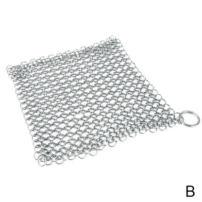 Kitchen Cleaning Ring Stainless Steel Cleaner Chainmail Scrubber Brush Pan Net Home Cookware Reusable Washing Net Cleaning Tool