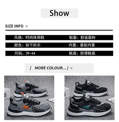 Men's Shoes Fashion Mens Sneakers 2024 Autumn New Brand Design Comfortable Soft Soled Men Running Shoes Tenis Masculino