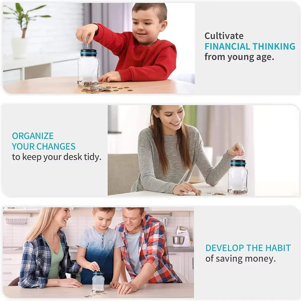 New Electronic Piggy Bank Counter Coin Digital LCD Counting Coin Money Saving Box Jar Coins Storage Box For USD EURO Money Gifts