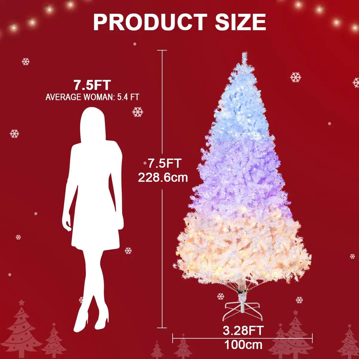 White Christmas Tree Auto Tree Branches Infinite Light 8 Flashing Modes Stereo Wooden Scene Layout Decorations Ornaments Handmad