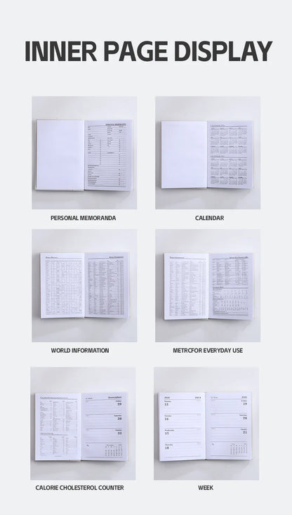 365-Day 2025 Portable A7 Pocket Planner Pu Cover Daily Weekly Schedule Notebook Calendar Journal School Office Supplies Agenda