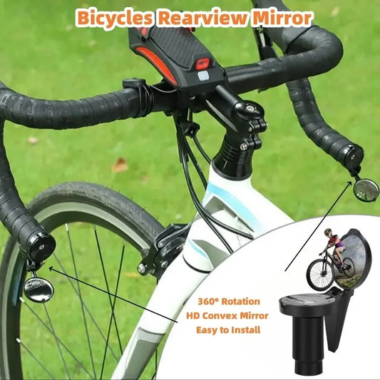 Bicycle 1PC Rear View Convex Mirror Handlebar Drop Bar Mount Acrylic Lens Back Sight Reflector Light Weight