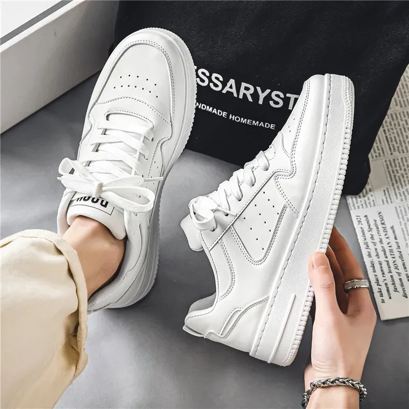 Men's Shoes Comfortable Classic Sports White Fashion Trend Simple and Versatile Casual Outdoor Breathable Walking Flat Shoes