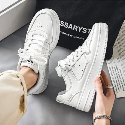Men's Shoes Comfortable Classic Sports White Fashion Trend Simple and Versatile Casual Outdoor Breathable Walking Flat Shoes