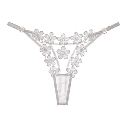 Sexy Lace Thong Women Butterfly Low Waist Panties G strings Transparent Mesh Briefs Adjustable Waist Panties Culotte Femme