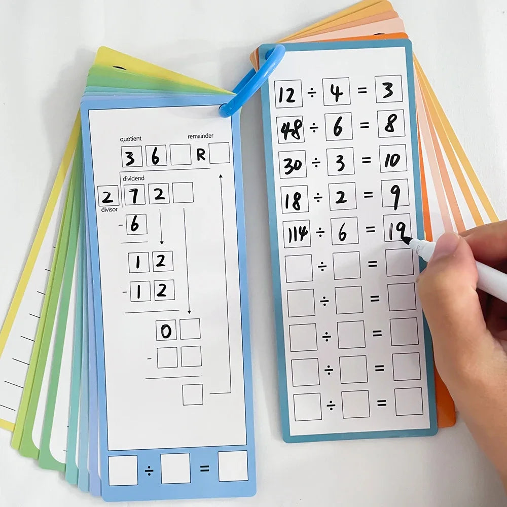Beginners in 0-12 Mathematical Calculations Self Test Training Card, Maths Fact Learning Tools for Primary School Montessori