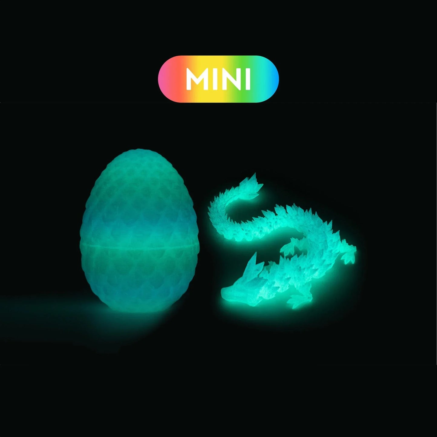 22cm 3D Printed Dragon 8.5cm Dragon Egg Crystal Dragon Egg Funny Home Office Decoration Cool Chinese Festival Dragon Figurine