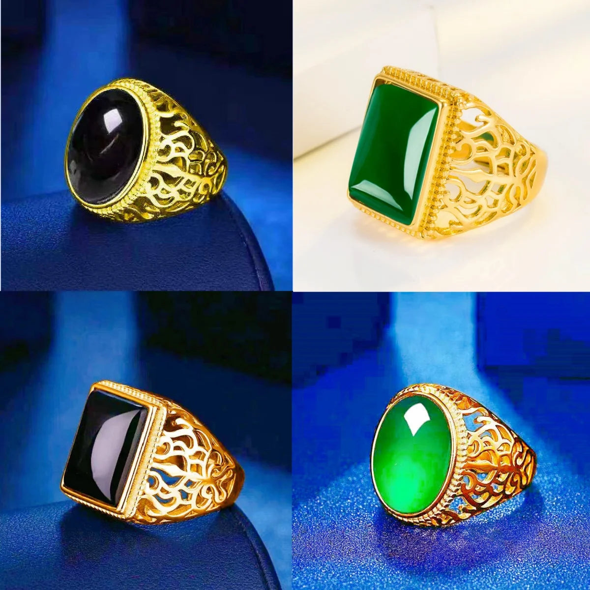 Men's Fashion Rings Simple Accessories Golden Trend Design Suitable for Fashionable Men's Accessories