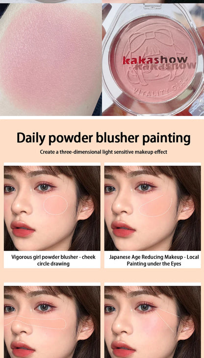 Kakashow Youthful Gradient Blush - Natural Nude Shade,  Easy-to-Blend Formula with Long-lasting Matte Finish,