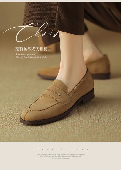 Shoes for Women 2024 Summer Brown Casual Flats Ladies Shoe Fashion Suede Loafers Soft Sole Non-Slip Feminino Zapatos Mujer