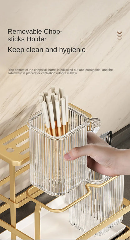 Kitchen knife rack, chopstick holder, wall-mounted multifunctional countertop, cutting board, and tool storage rack