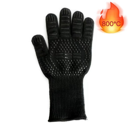 BBQ Gloves Silicone Heat-Resistant Glove Kitchen Microwave Oven Mitts 500 800 Degree Fireproof And Non-Slip Barbecue Gloves