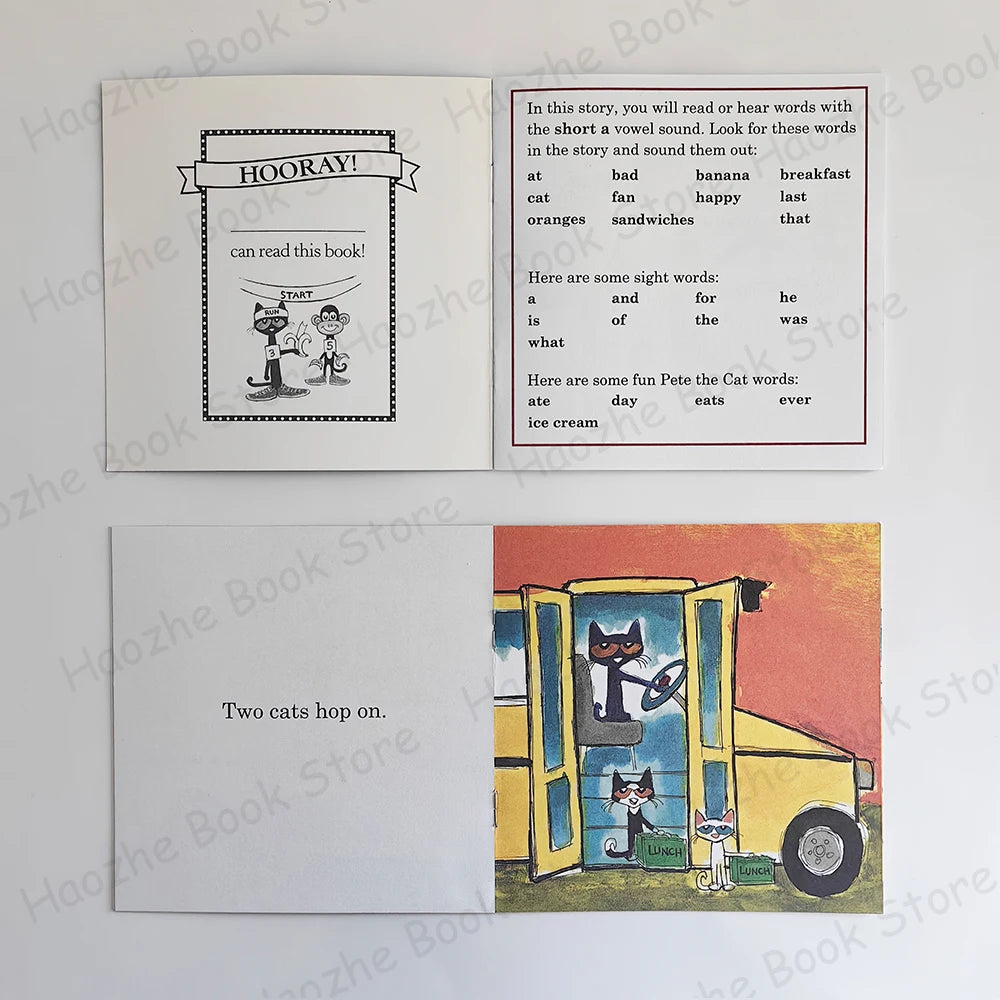 12 Books Pete the Cat I Can Read Phonics English Picture Book Story Pocket Book for Children Kids Montessori Bedtime Reading