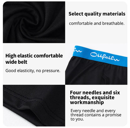 5/10 Pack Multi-size Teenagers To Adults Men's Boyshort Leisure Sports Joker Elastic Waist Long Men's Underwear Can Be Parent-ch