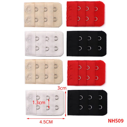 3/4/6/8pcs Bra Extender for Women's Elastic Bra Extension Strap Hook Clip Expander Adjustable Belt Buckle Intimates Accessories