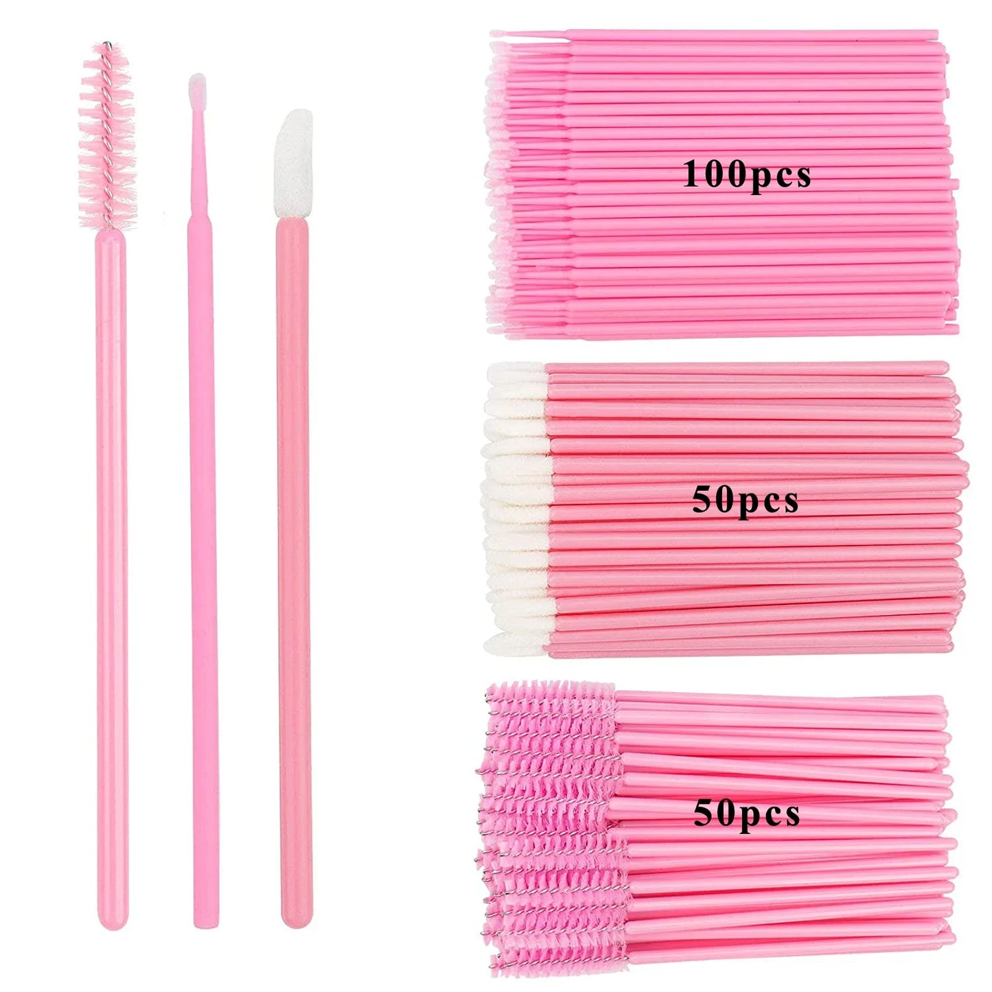 200pcs Disposable Brushes Set Mascara Wands Lip Brushes Microbrush Applicator Swab for Eyelash Extension Eyebrow Makeup Tools