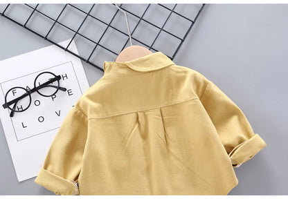 Kids Shirt Clothes Spring Thin Blouses Clothing Infant Boy Striped Cotton Tops 1 2 3 4 Years Kids Long Sleeves Shirt