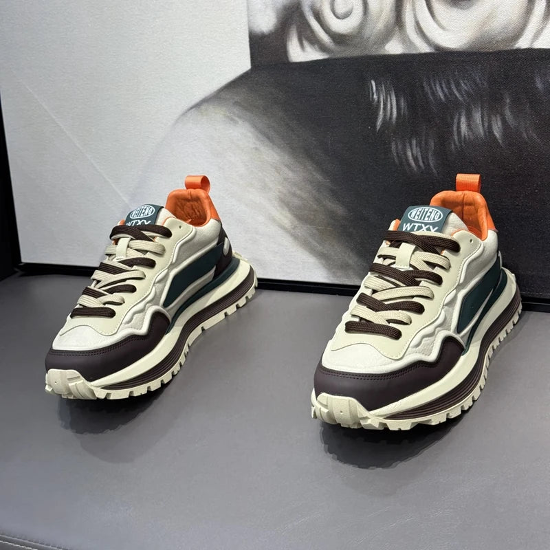 أحذية رياضية رجالية أحذية رياضية بنعل سميك أحذية رياضية كاجوال رياضية وترفيهية أحذية بدون كعب مقاومة للانزلاق