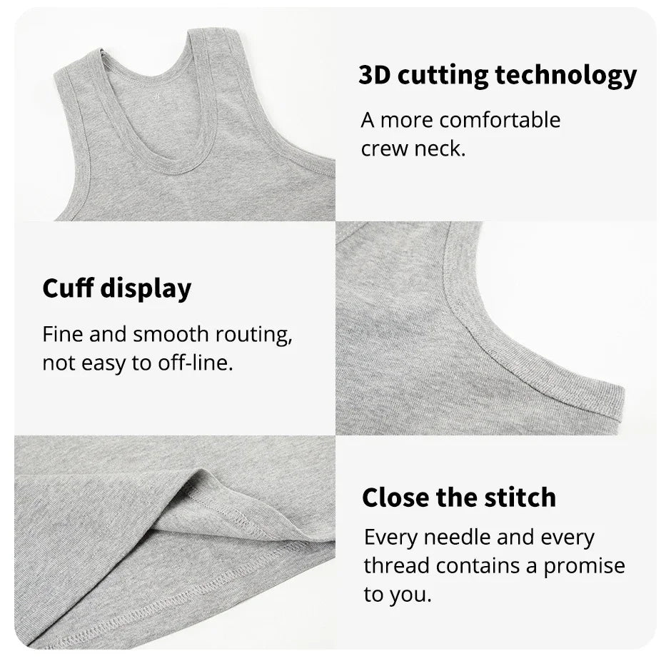 1/3 Piece Men's Tight Sleeveless Cotton Vest With Background Color For Comfortable Exercise And fitness Sleeveless T-shirt With