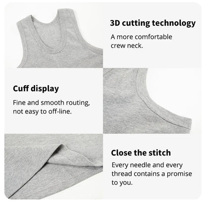 1/3 Piece Men's Tight Sleeveless Cotton Vest With Background Color For Comfortable Exercise And fitness Sleeveless T-shirt With