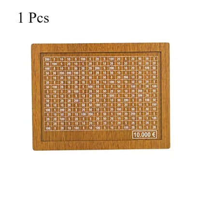 1 Pcs Wooden DIY Piggy Bank Reusable Handmade Money Box, Piggy Bank with Saving Goal and Numbers To Help The Habit of Saving