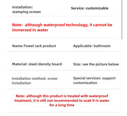 Bathroom Towel Rack Made of Iron and Wooden Wall Mounted Shampoo Shelf Shower Holder Toilet Storage Bar Hardware Accessories