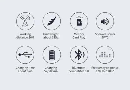 TG117 Portable Bluetooth Speaker TWS Wireless Dual Bass Outdoor Column Boombox FM AUX TF Card Music Player For Camping Riding