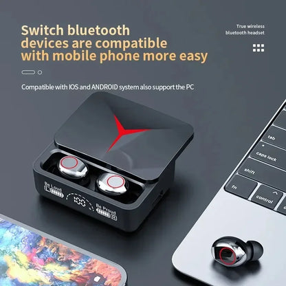 M90 TWS Bluetooth 5.3 Earphones Wireless Headphones Touch Control Gaming Headsets HIFI Stereo Sound Noise Reduction With Mic