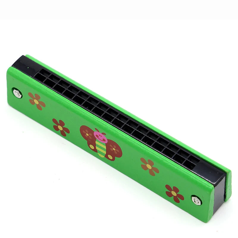 1pc/2/4pcs Children Wooden Harmonica Musical Instrument Toys Music Teaching Aids Puzzle Early Education Kindergarten Beginners