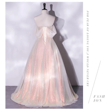 Women's Off The Shoulder Wedding Guest Dress Mesh Evening Party Formal Gown Long Prom Dresses