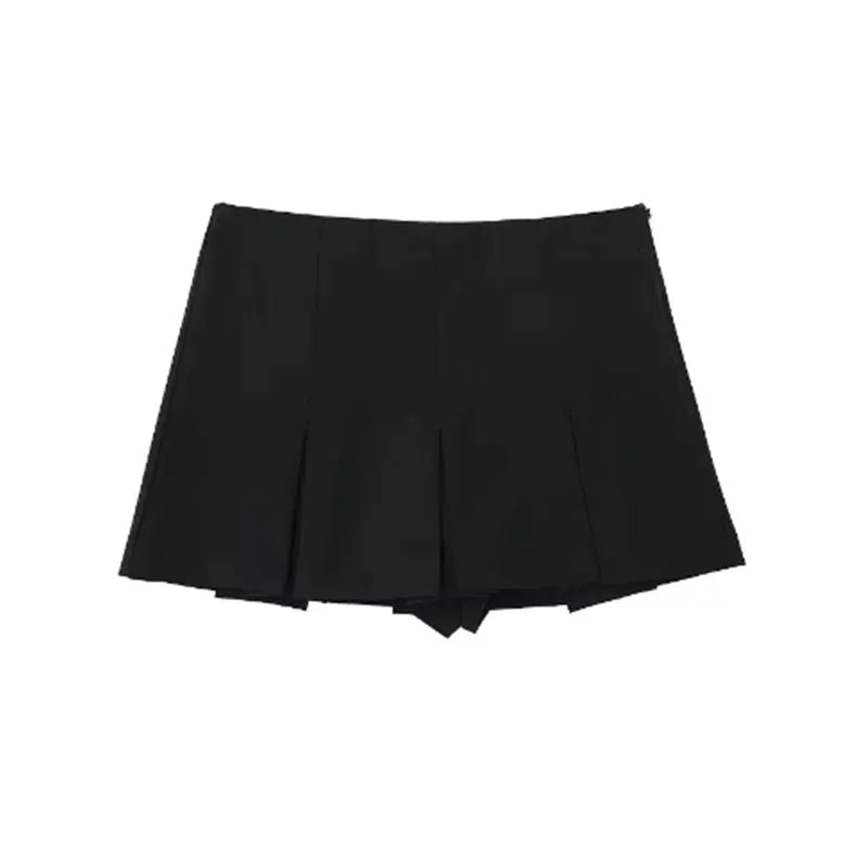 Mooyufon Fashion Women's High Waist Shorts Skirts Pleated Skirt Shorts Women Striped Bermuda Shorts Woman Casual Mini Shorts
